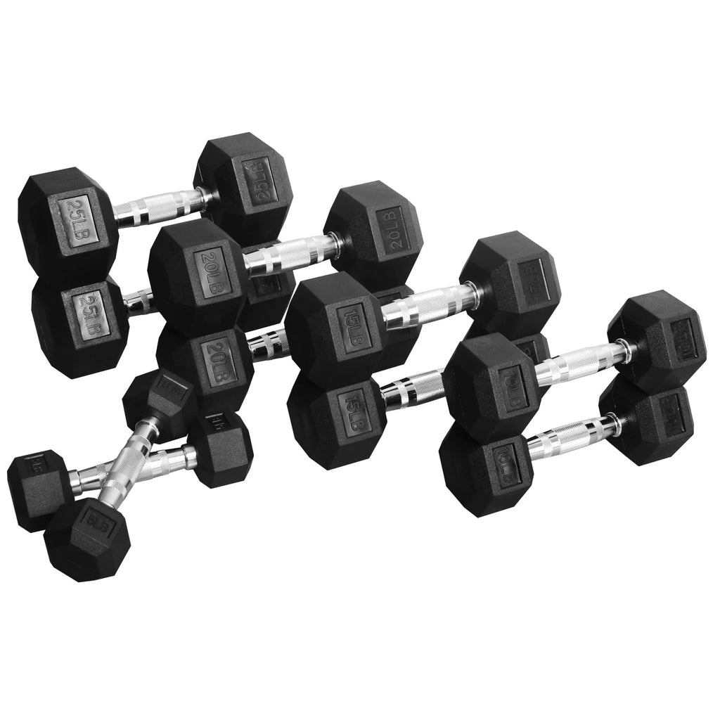 BalanceFrom Non Slip Grip Rubber Hex Dumbbell Set, 5.00 x 12.00 x 5.00 in