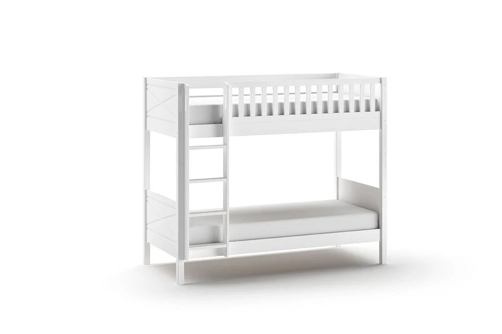 Lit superposé enfant blanc 2 places avec tiroir compatible