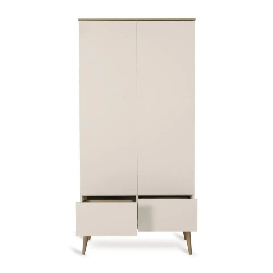 Armoire enfant argile 2 portes avec 2 tiroirs et penderie