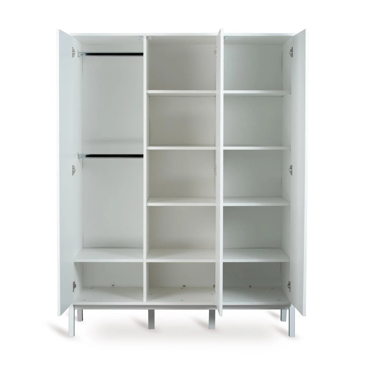 Grande armoire enfant crème 3 portes avec rangement modulable