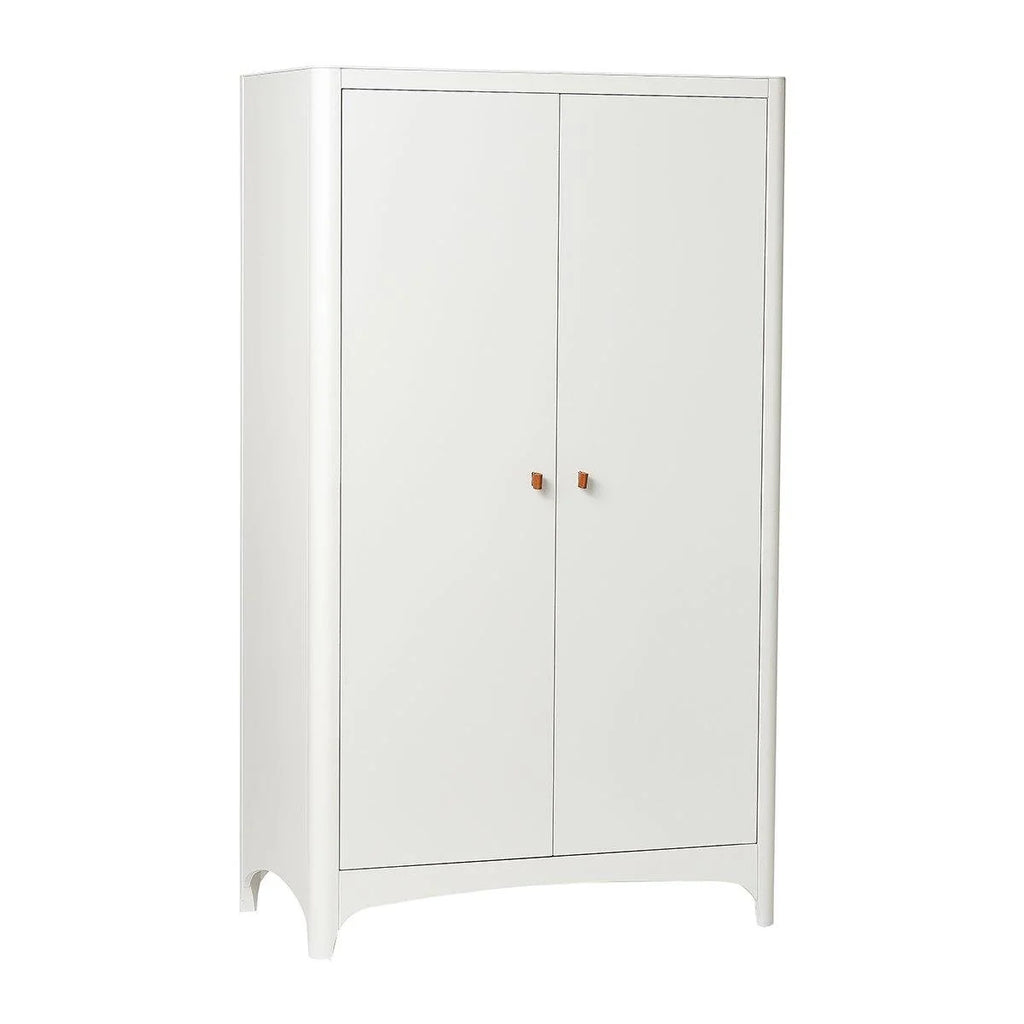 Armoire enfant blanche 2 portes avec penderie et étagères réglables