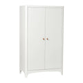 Armoire enfant blanche 2 portes avec penderie et étagères réglables