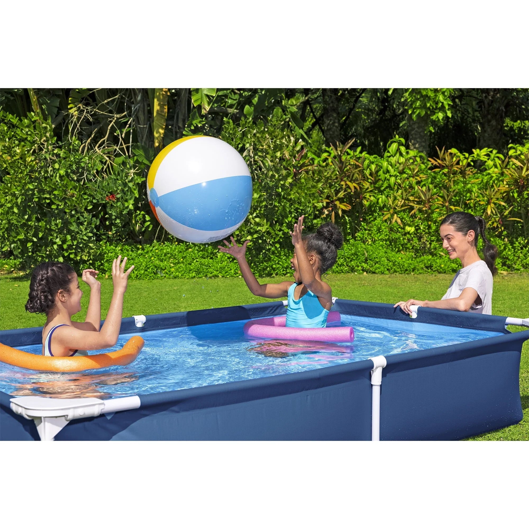 Bestway Steel Pro 87" x 59" x 17" Rectangular Above Ground Swimming Pool