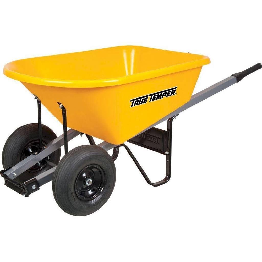 6 Cu. Ft. Poly Wheelbarrow - Heavy Duty Garden and Landscaping Utility Cart