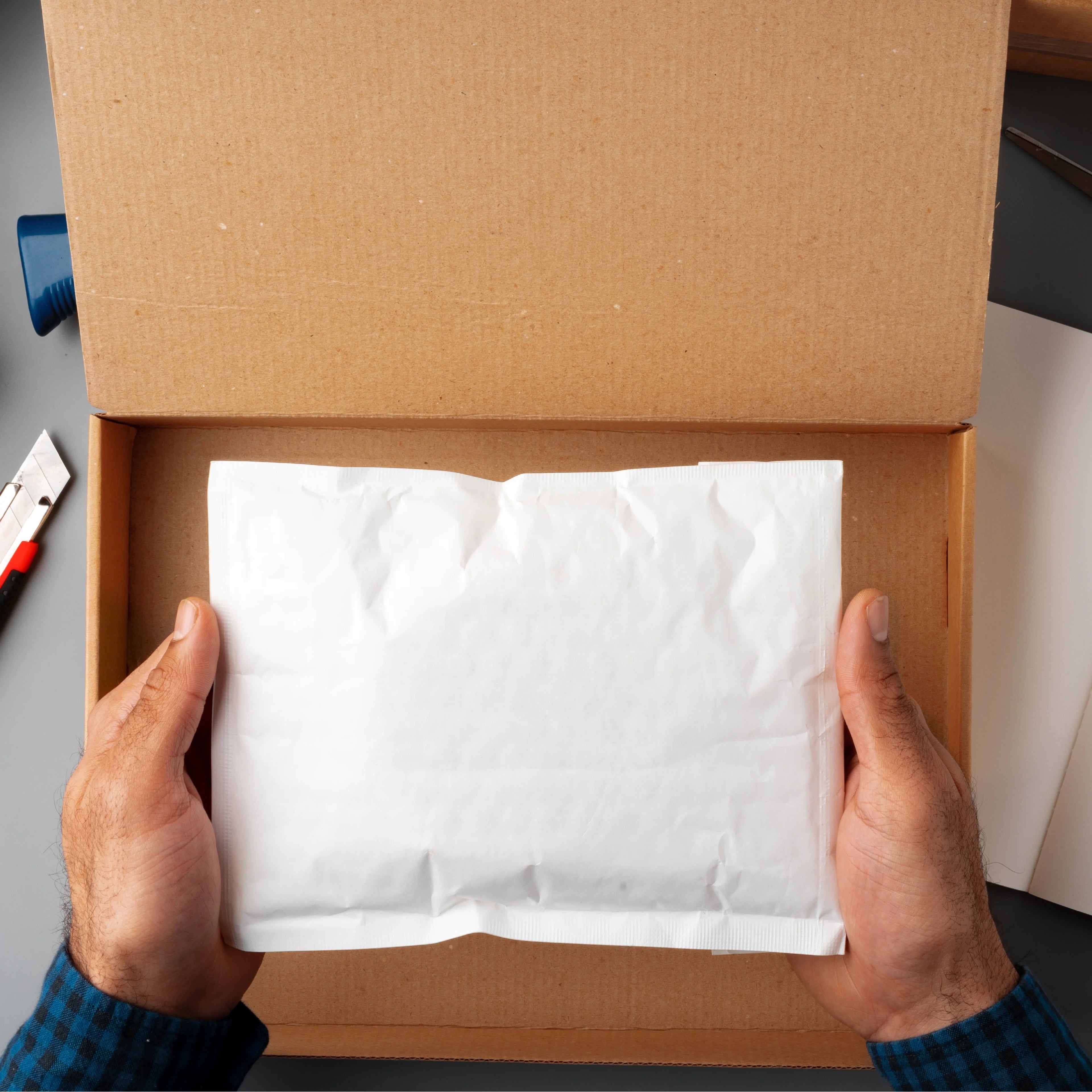 SSBM 12" x 12" x 4" ECT-32B Kraft Literature Shipping Mailers 50/Case