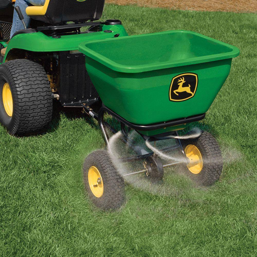 175 lb Tow-Behind Broadcast Spreader with Poly Hopper, Adjustable Flow Control for Lawn Tractors