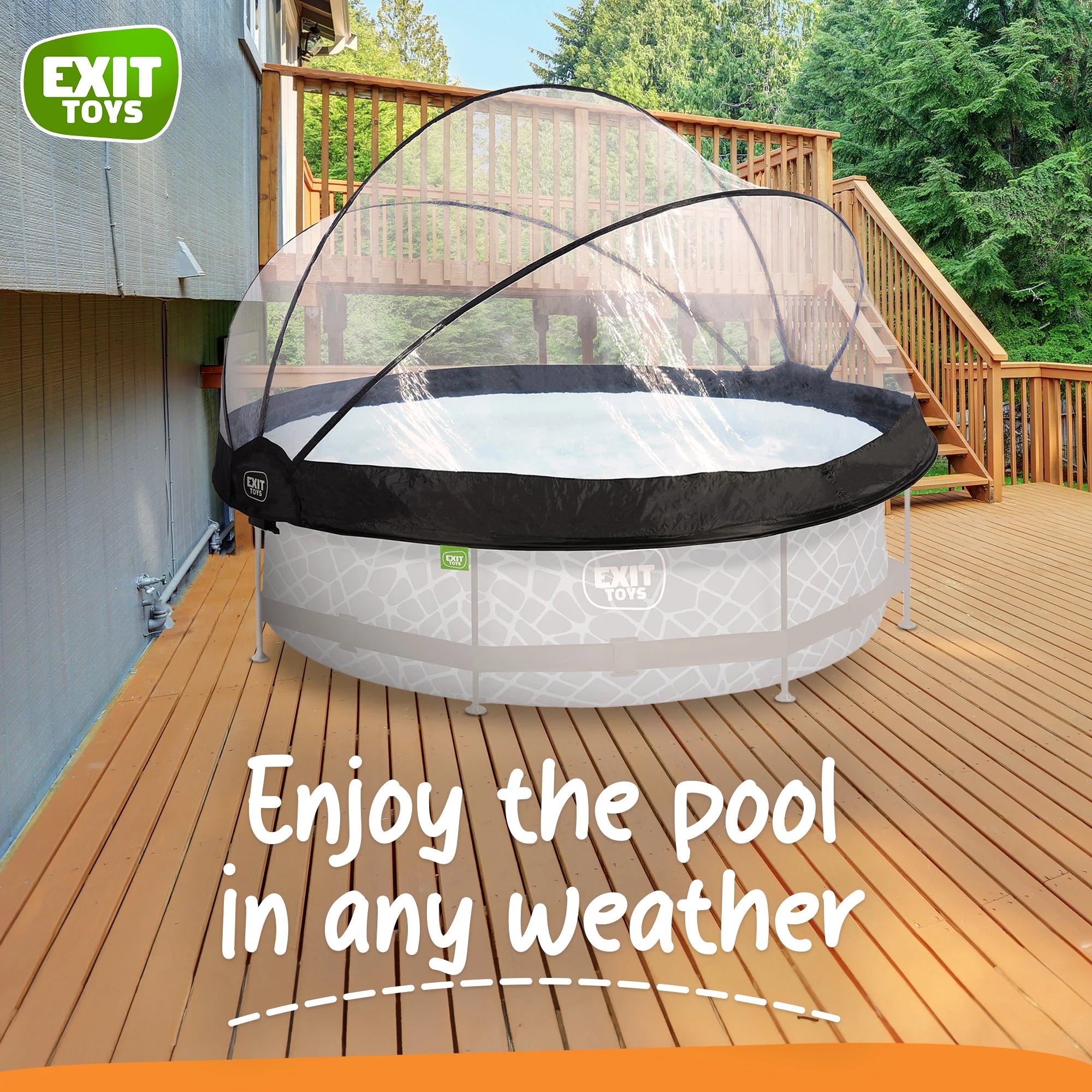 EXIT Toys UV Resistant Pool Covers, PVC Transparent, 104" x 104" x 55"