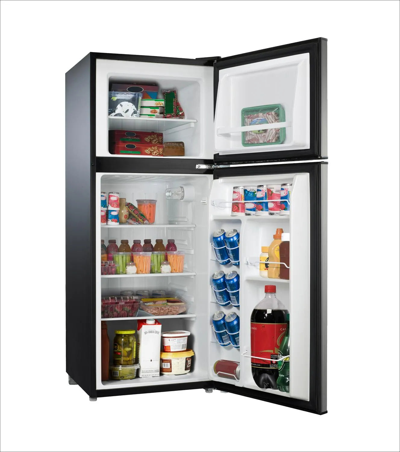 4.6 Cu. Ft. 2 Door Mini Refrigerator with Freezer - Stainless Steel Compact Fridge with Interior Light