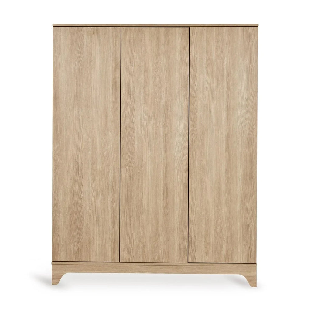 Grande armoire enfant Honey Ash 3 portes avec penderies et étagères réglables
