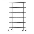 Furinno Wayar 6-Tier Metal Storage Shelf Rack, 48 x 18 x 82, Black