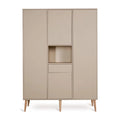 Armoire enfant latte 4 portes avec 7 étagères et 4 penderies