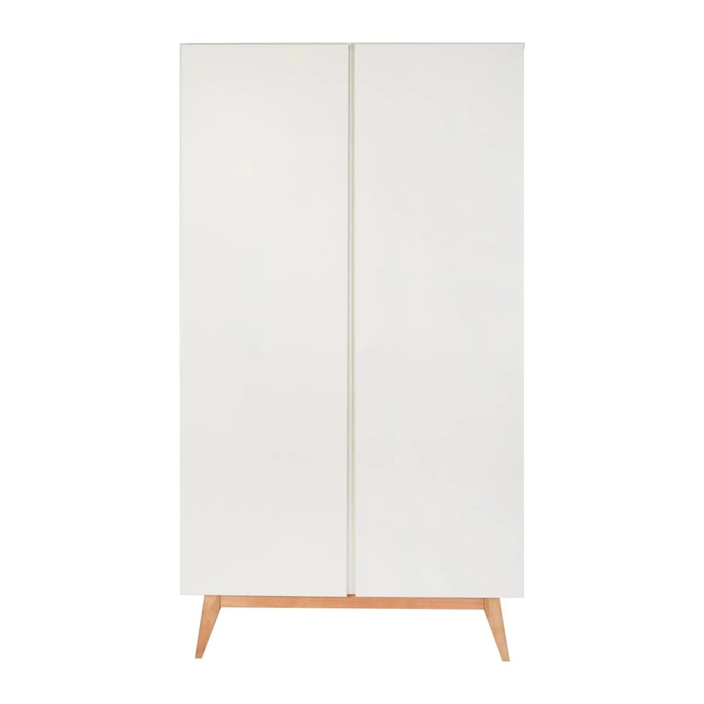 Armoire enfant argile 2 portes avec penderie et étagères