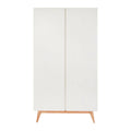 Armoire enfant argile 2 portes avec penderie et étagères