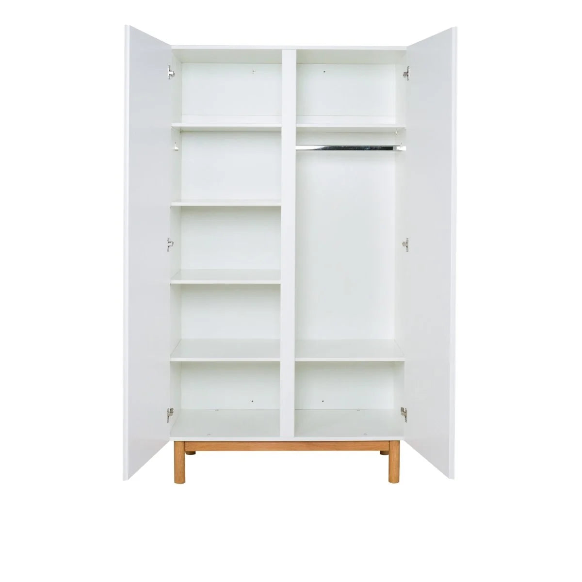Armoire enfant blanche avec penderie et étagères