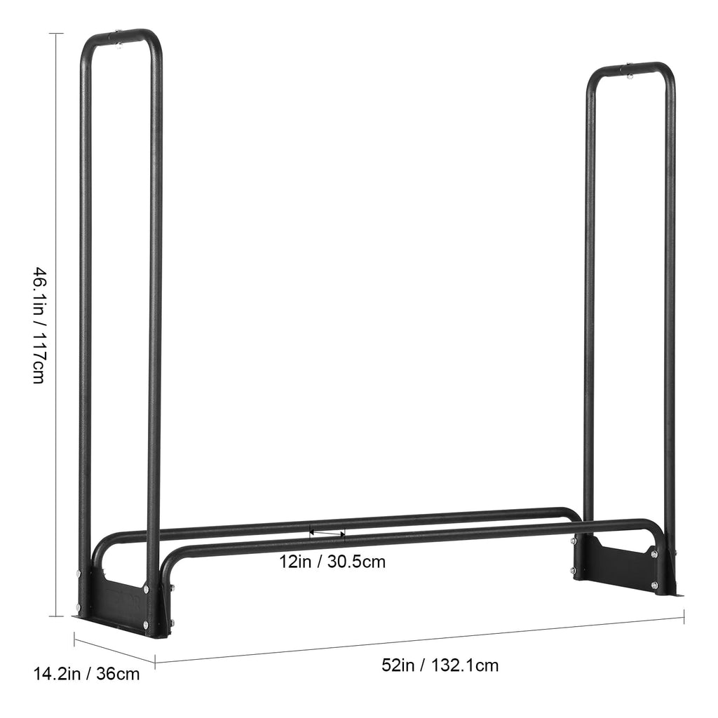 BENTISM 4.3ft Outdoor Firewood Rack with Cover Firewood Holder 52" x 14.2" x 46.1"