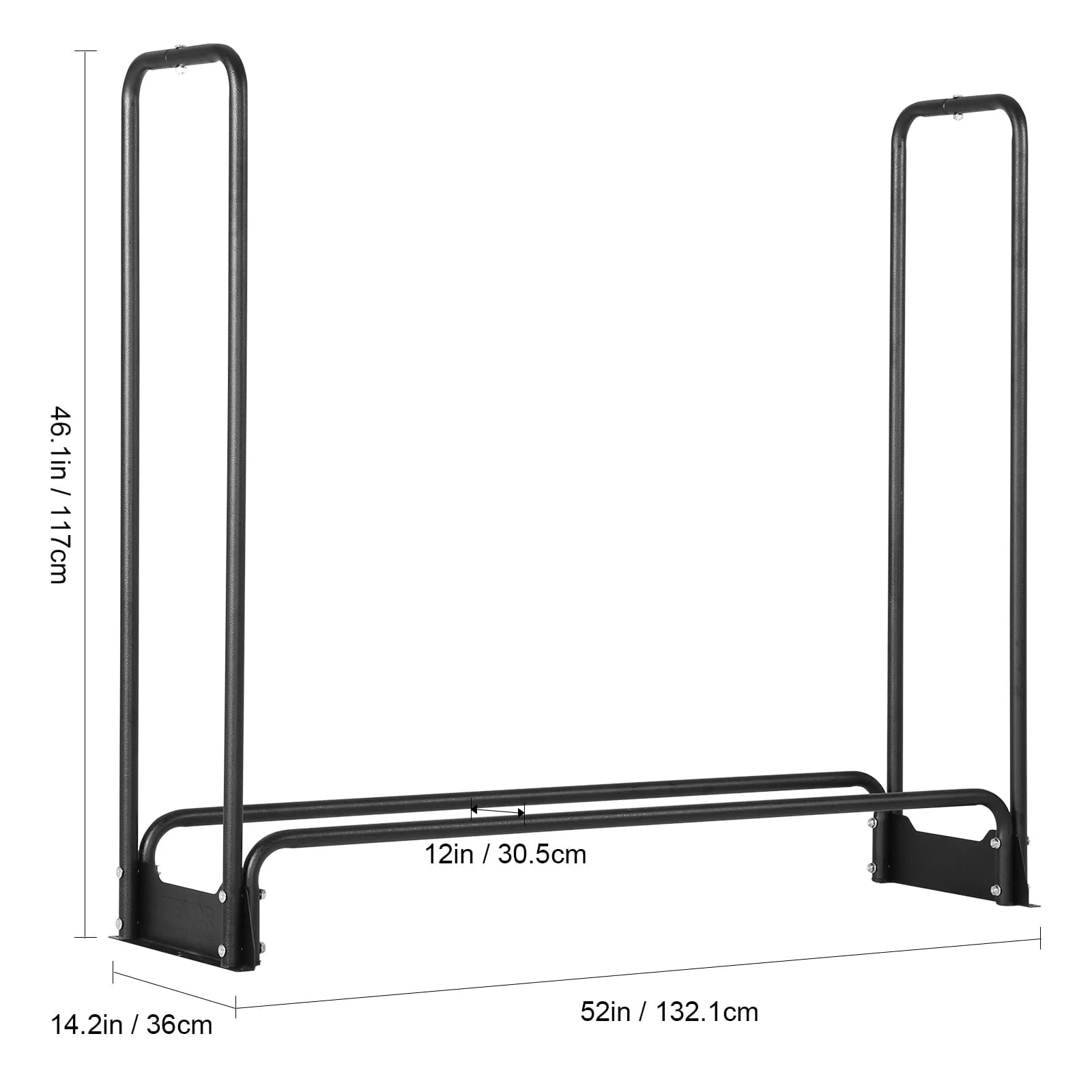 BENTISM 4.3ft Outdoor Firewood Rack with Cover Firewood Holder 52" x 14.2" x 46.1"