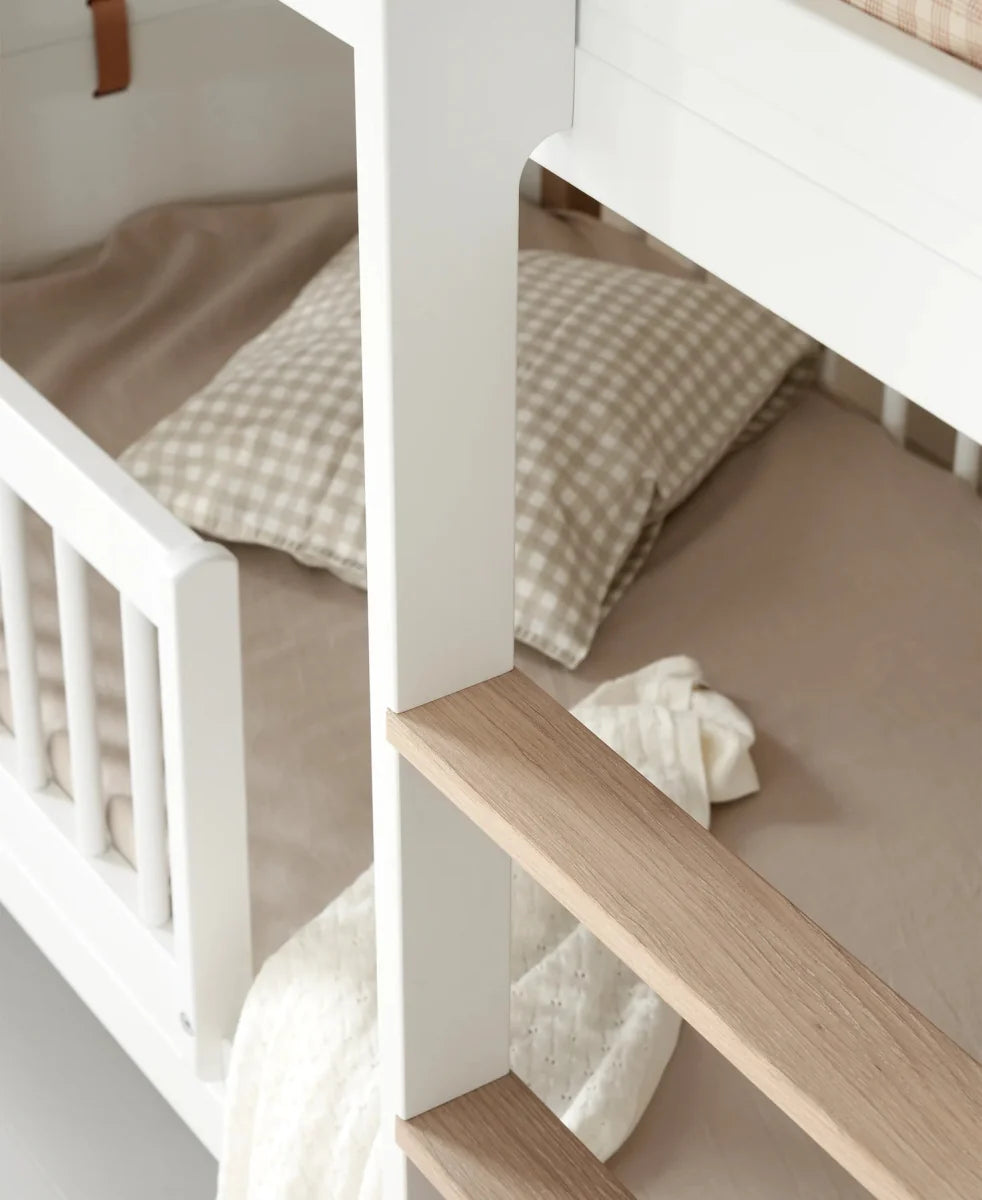 Mini+ Wood Lit superposé mi-haut enfant 68x162 cm avec rangement