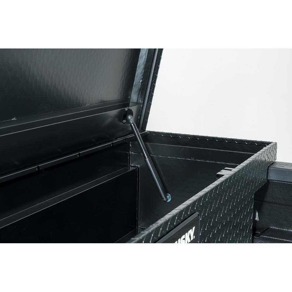 Aluminum Low Profile Saddle Truck Tool Box with Lock, Weather Seal & Sliding Tray for Toyota Tacoma