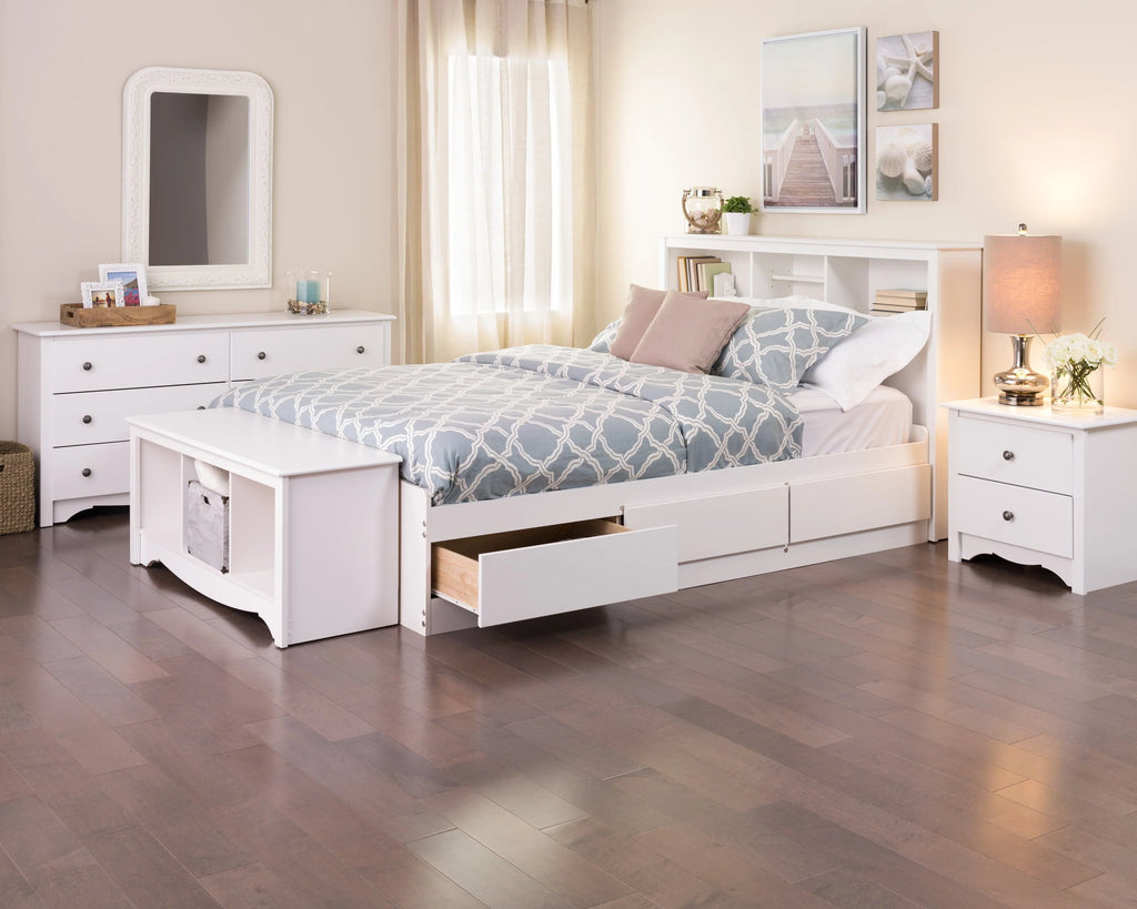 Prepac Monterey 6 Drawer Wooden Double Dresser, 16" x 59" x 29", White